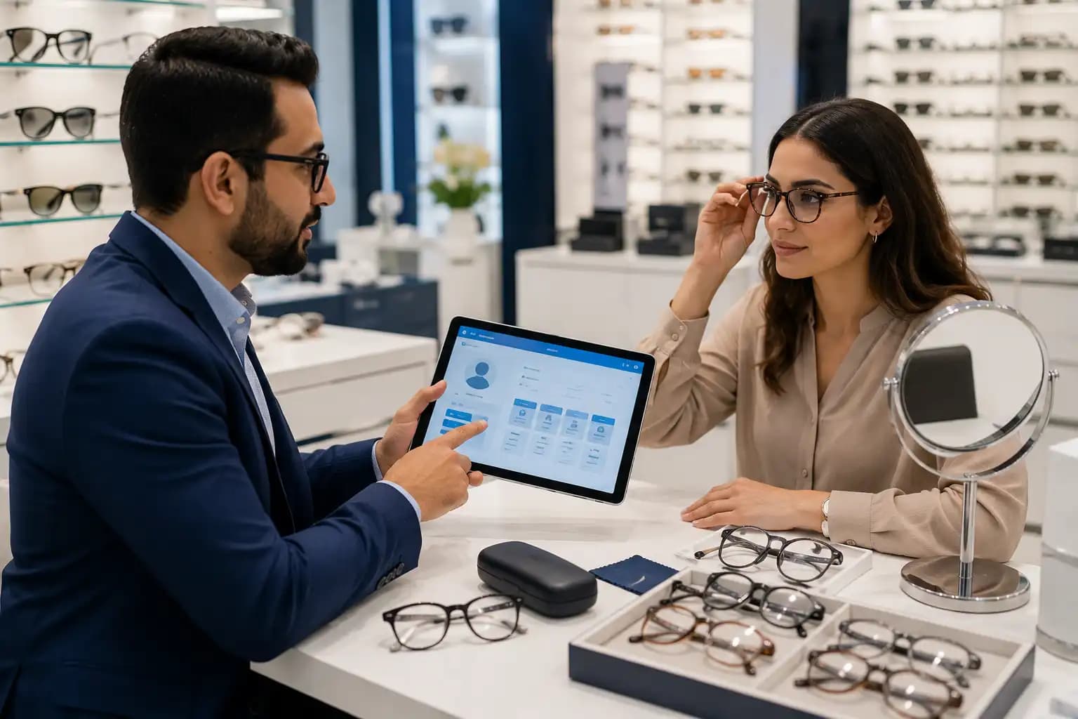 Customer Profiles & Purchase History for optical store software UAE
