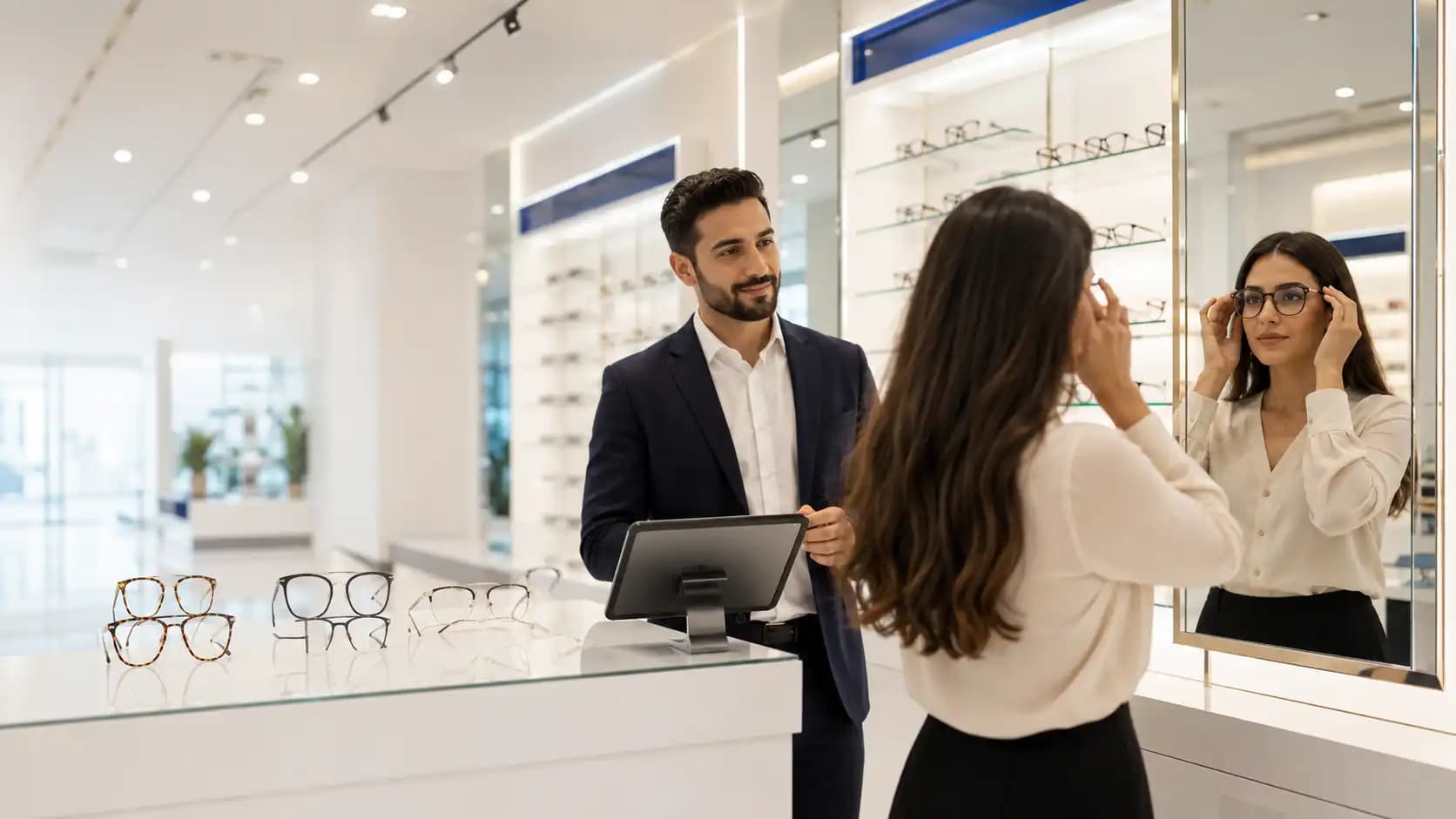 Modern optical store using Odoo ERP software in UAE
