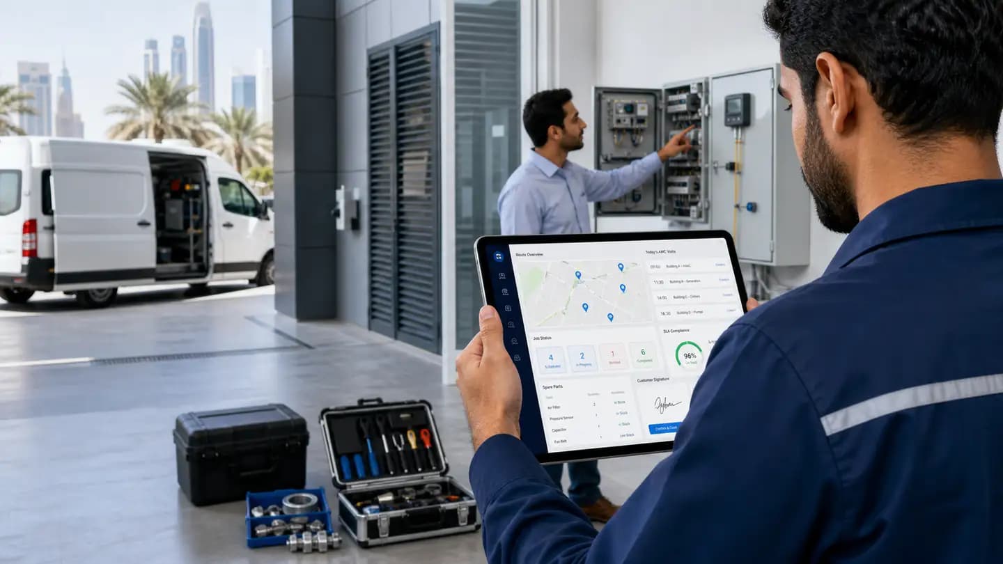 Odoo field service management software for AMC scheduling and maintenance teams